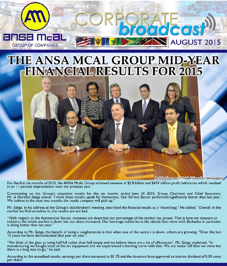 Corporate Broadcast - August 2015
