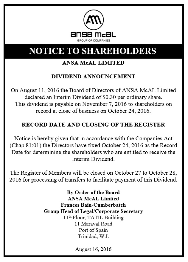 Notice to Shareholders